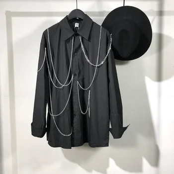 Bolnav Barbati Casual Owen Gotic Îmbrăcăminte pentru Bărbați Hip Hop Topuri Teuri Toamna Supradimensionate Mare Streetwear Mâneci Lungi Tricou Negru