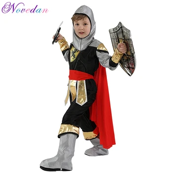 Halloween Cosplay Copii Mascat Royal Războinic Cavaler Costume Baieti Soldat Copii Set 2020 Nou