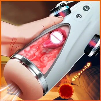 Jucarii sexuale pentru Barbati Automată de sex Masculin Masturbator Cupa 3D Realiste Vagin Gura Suge 10 Modul de Vibrație Buzunar Pizde sex fara preludiu Mașină