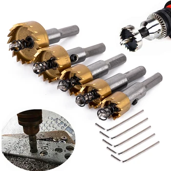 5PCS Gaura Văzut Dinte Kit HSS Oțel Burghiu Set Cutter Instrument Pentru Lemn Metal Aliaj de Instrumente 16-30mm