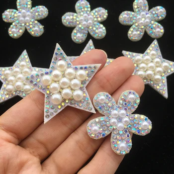 20buc 3D Star Pearl Stras Diy Patch Patch-uri Drăguț pentru Îmbrăcăminte Patch-uri de Flori lipici pe Patch-uri Perla Aplicatiile de Flori
