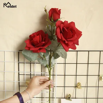 Meldel Artificiale Fals Flori De Mătase Roșie Buchet Trandafiri, Flori Mici, Roz Decor Acasă Accesorii Nunta Trandafiri Flori Decor