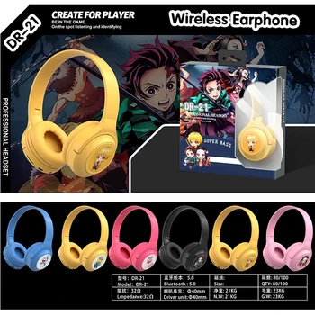 Cosplay Anime Căști Demon Slayer Kamado TanjirouHint Ton Wireless Bluetooth Headset Cap De Montat Plug-In Card Telefon Mobil