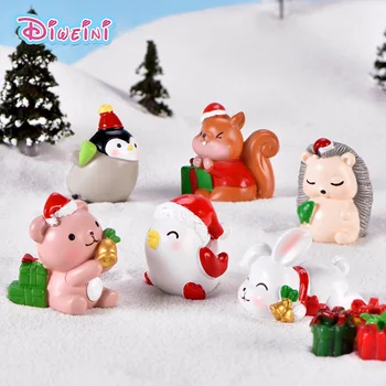 Rășină De Crăciun, Urs, Veveriță Pasăre Figura De Acțiune De Desene Animate De Animale Model De Figurina De Tort Decorare Jucării Casa Papusa Cadou Pentru Copii