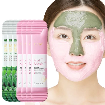 7PCS Ceai Verde Noroi Masca de Curatare Profunda cu Ulei de Control Hidratare Masca Facială a Elimina puncte Negre, Acnee Netezire a Pielii de Îngrijire a Frumuseții