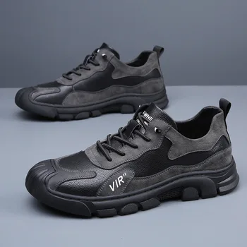 Autentic Leatherr Pantofi pentru Bărbați Nu Aluneca Britanic de Agrement Adidasi Barbat Anti-derapare în aer liber, Drumeții Bărbați Causy Pantofi Zapato Hombre Sapatos