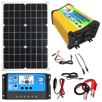 Sistem de Energie solară Panou Solar Kit Controler 30A 30A Controler de Încărcare Solară Și Invertor 3000W Putere Invertor de Tensiune