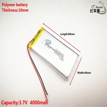 Bun Qulity Litru de energie baterie 3.7 V,4000mAH 104080 Polimer litiu-ion / Li-ion pentru tablet pc-ul BĂNCII,GPS,mp3,mp4
