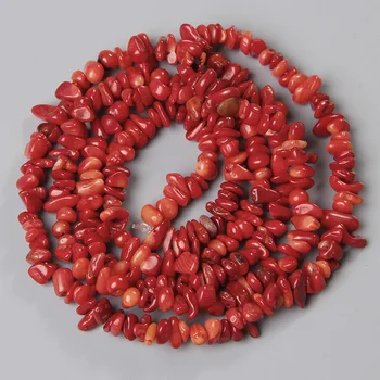 Formă neregulată Natural Roșu Coral Margele Chips-uri Piatră Pietriș Roci Diy Femei Brățară Colier Cercei Consumabile Accesorii 3-5MM