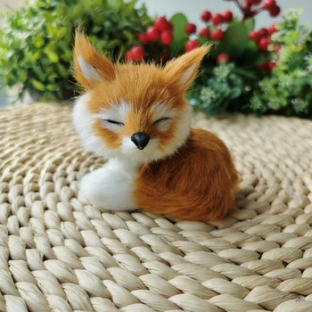 Kawaii Realist Fox Jucărie de Pluș Figuri de Animale Figurine Drăguț Kitsune Papusa pentru copii Copii de Masă Decorare Auto Ornament