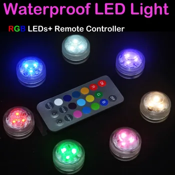 Stralucitoare Rotund Lumânare Lumina LED-uri Mici Baterie înlocuibile de Control de la Distanță plin de culoare Scufundări Lumina Impermeabil la Lumina Lumânărilor de Crăciun