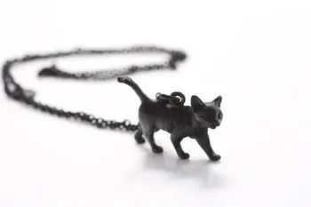 3D Pisica Epocă Colier de Animale Unice de Bijuterii Antice idee de cadou--12buc/Lot(Argint Antic/Antic de Bronz/Negru 3 Culori)
