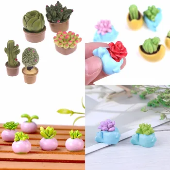 2 BUC Mini Miniatură Verde Planta În Oală Pentru Mobilier casă de Păpuși Decor 1:12 Decor Acasă plante Suculente Japoneză Anime Drăguț Jucărie