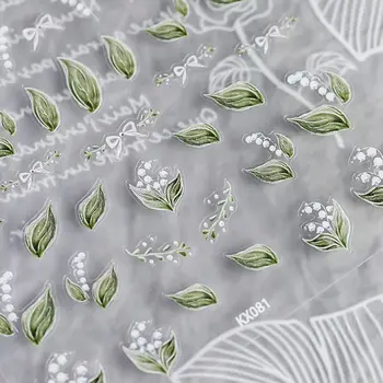 Nail Art Verde Frunze Campanula Aplicatiile de Flori în Relief Autocolant Mici Proaspete Unghii DIY Decorare Accesorii