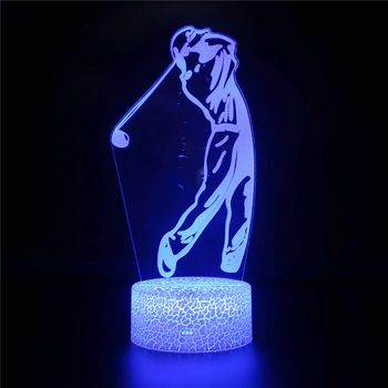 Iluzia 3D Golf Noapte Lumina Lămpii 16 Schimbare de Culoare Touch Control de la Distanță de Decorare Dormitor LampBirthday Cadou pentru Băieți și Fete