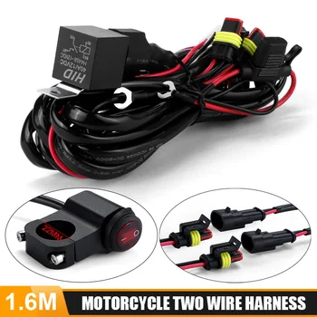 2 Fasciculului de Cabluri pentru U5 Condus motocicleta faruri lumina reflectoarelor Cablu Comutator Releu Kit Motocicleta de Conducere ATV-uri de Lumină de Control