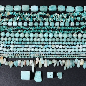Diverse forme Amazonite Șirag de mărgele de Piatră Naturală Albastru Margele Vrac Pandantiv Pentru Farmecul Brățară Colier DIY Bijuterii Handmade