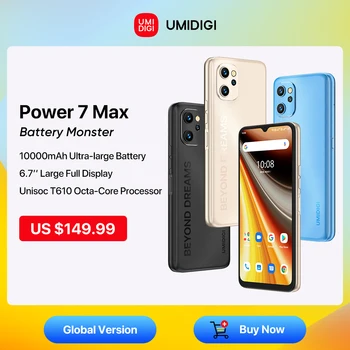 UMIDIGI Putere 7 Max Android 11 Smartphone 10000mAh Unisoc T610 6GB, 128GB 6.7