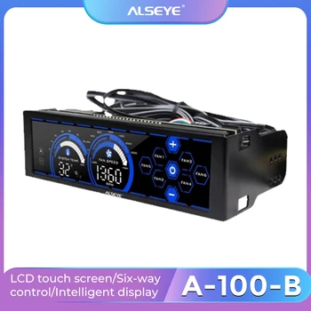 ALSEYE o-100L(B) PC Fan Controller pentru Ventilatoare de Răcire cu Ecran Tactil 6 Canale Fan controler de viteză pentru 3pin ventilator 4pin
