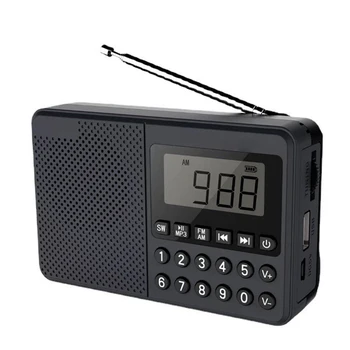 Portabil FM/AM/SW Radio Full Band Radio Receptor Suport USB, Card TF Difuzor LED Digital Display 2.1 Canale Stereo MP3 Player