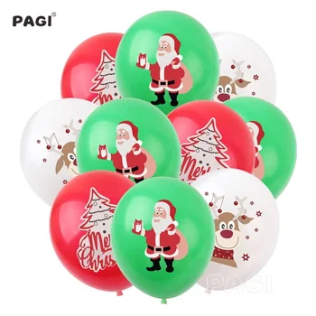 10buc Petrecere de Crăciun, Baloane cu Panglici Roșii Verzi Elan Pom de Crăciun Balon Ghirlanda de Anul Nou Partid de Vacanță Decoratiuni DIY