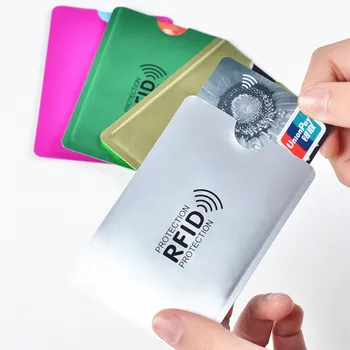 Anti RFID Portofel Blocarea Cititor de Card Bancar de IDENTITATE a Titularului de Card de Credit Caz de Protecție din Metal Titularul Cardului de Credit Aluminiu