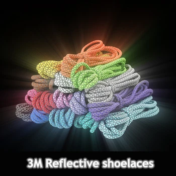 1 Pereche 3M Reflectorizante Șireturile de Calitate de Top Rotund șireturi de Pantofi și Cizme Adidas Șiret 19 Culori Lungime 100cm 120cm 140cm 160cm