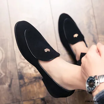 Coslony De Lux Designer New Subliniat Piele De Căprioară Metal Coroana Pantofi Oxford Pentru Barbati De Nunta Formale Rochie De Bal Pantofi De Bal Sapatos
