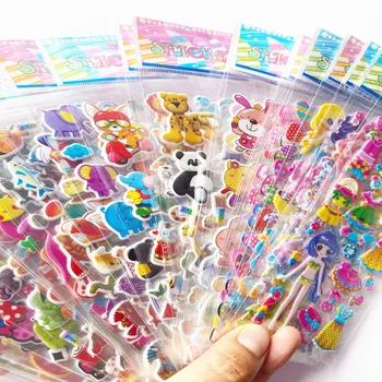 10 Coli/Lot 3D Puffy Bubble Autocolante de Desene animate Printesa Masini Animale Waterpoof DIY Jucării pentru copii pentru Copii, Copii, Băiat, Fată