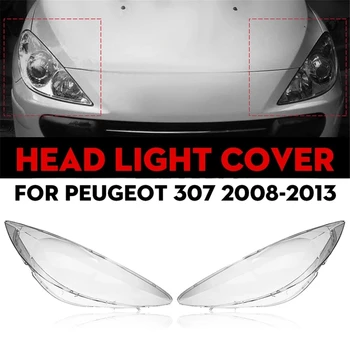 1Pair Auto Frontal Capac pentru Faruri Faruri Lentile Coajă de Înlocuire pentru Peugeot 307 2008 2009 2010 2011 2012 2013