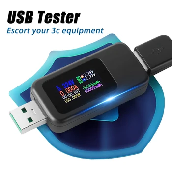 MX18L 10 în 1 Tester USB Încărcător Tester DC Voltmetru Digital Ampermetru Ecran Color Baterie Detector de Curent 4-30V 0-6.5 O KWS
