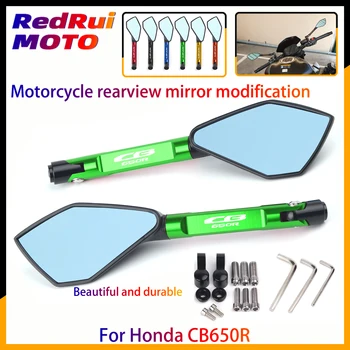 Universal Motocicleta oglindă CNC partea Retrovizoare Albastru Anti-orbire Oglinda Pentru Honda CB650R CB650 R