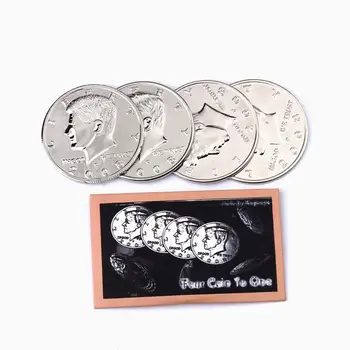 1 Set de Patru Monede La O Jumătate de Dolar Monede Trucuri de Magie Magician Truc de Magie Truc(5.6 cm Diametru)