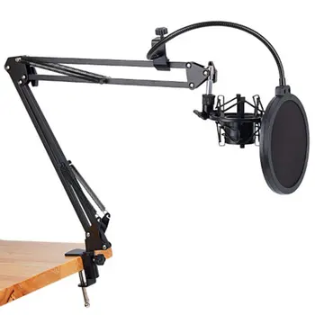 NB-35 Microfon stand Foarfeca Braț Suport, Pantograf Pentru Mic &Masă de Montare Clemă de&NV Filtru de Parbriz Scut & Metal Kit de Montare