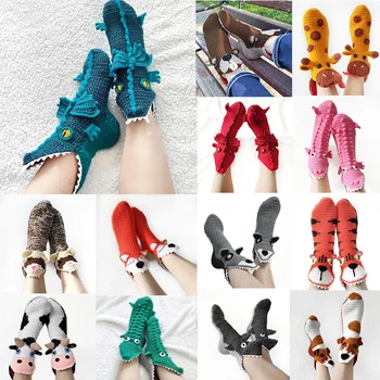 De Iarna pentru femei de Tricotat de Mână Croșetat Șosete Tricot Cald 3D Noutate Animal cu Gura Largă Marinar Șosete Îmbrăcăminte Accesorii