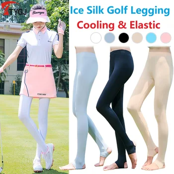 PGM Femei Golf Elastic Legging de Stocare de protecție Solară Matase de Gheață Chilot Golf Pantaloni în aer liber, Anti-UV Subțire Lung Neted Picior Ciorapi