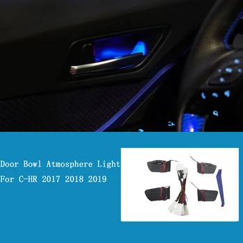 Mânerul Portierei Castron Atmosferă Lumina Interioara LED Albastru Ușa Castron se Ocupe Cadru de Lumină pentru Toyota C-HR 2017 2018 2019